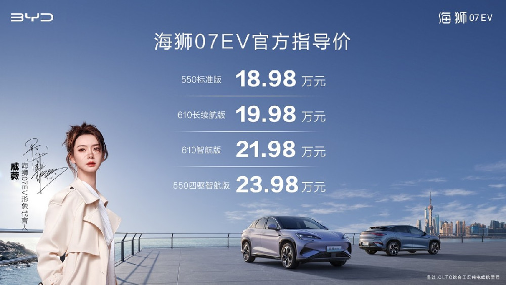 18.98万元起售 e平台3.0 Evo首款车型海狮07EV正式上市